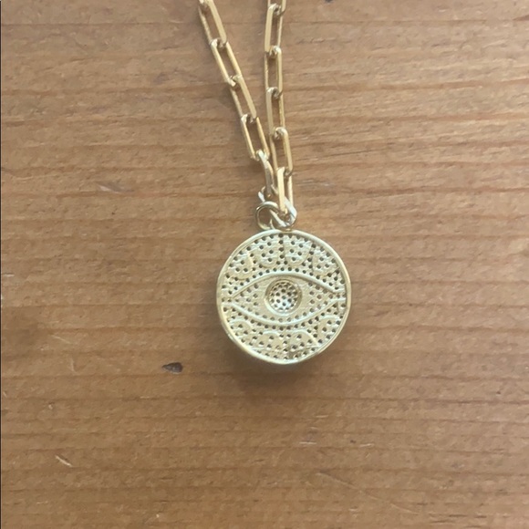 Evil eye square link necklace 17” - Picture 4 of 4